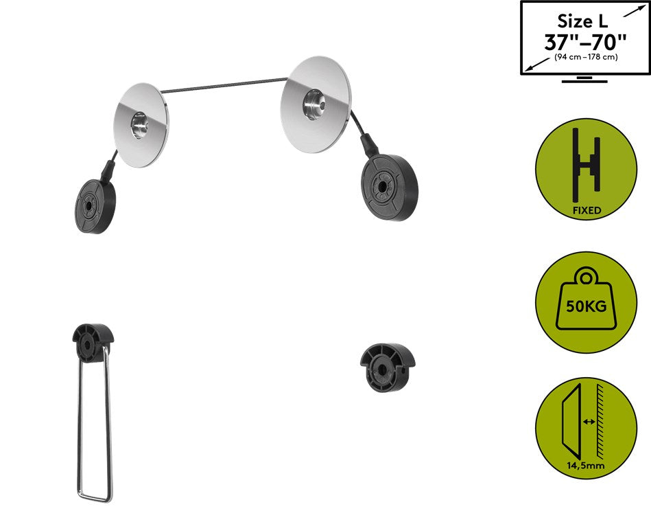 TV Muurbeugel EasyMount Universele  – Geschikt voor 37 t/m 70 inch – Zwart