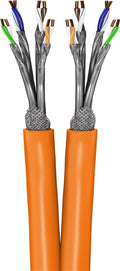 CAT 7A duplex netwerkkabel, S/FTP (PiMF), oranje