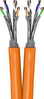 CAT 7A duplex netwerkkabel, S/FTP (PiMF), oranje