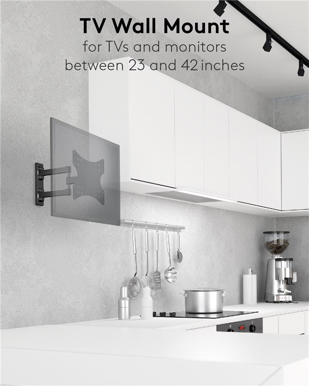 TV Muurbeugel Full Motion – Geschikt voor 23 t/m 42 inch – Zwart (S)