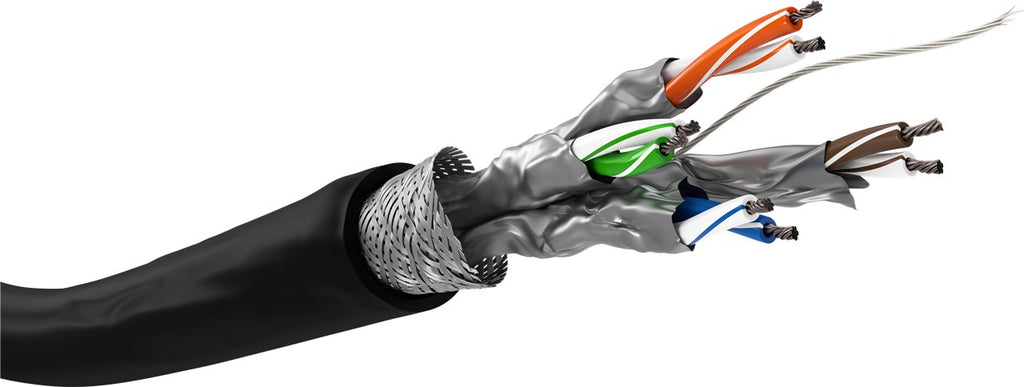 CAT 6 netwerkkabel voor buitengebruik, S/FTP (PiMF), zwart