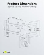 TV Muurbeugel Full Motion – Geschikt voor 23 t/m 42 inch – Zwart (S)
