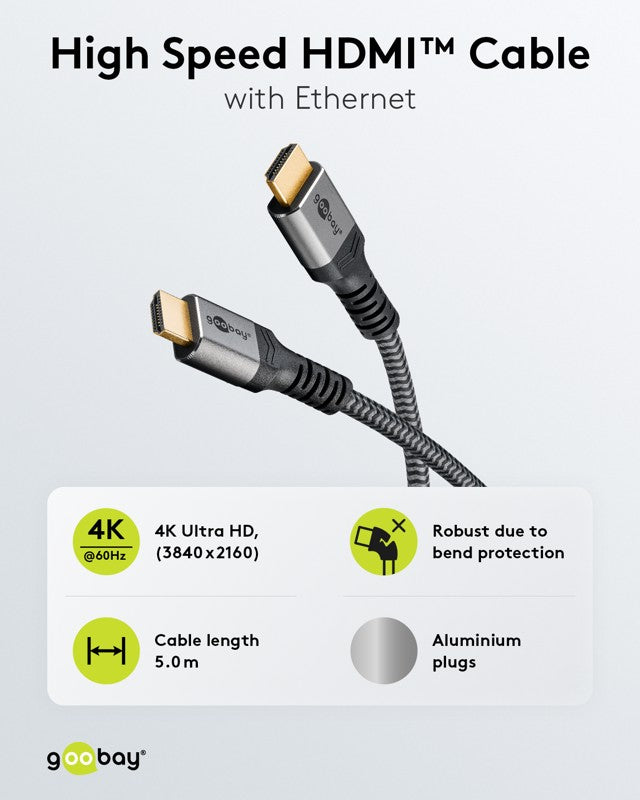 High Speed HDMI-kabel met Ethernet, 4K/60 Hz