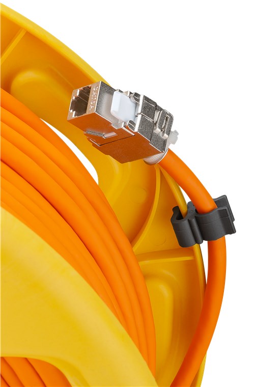 CAT 7A mobiele RJ45-netwerkkabelhaspel, oranje - Goobay