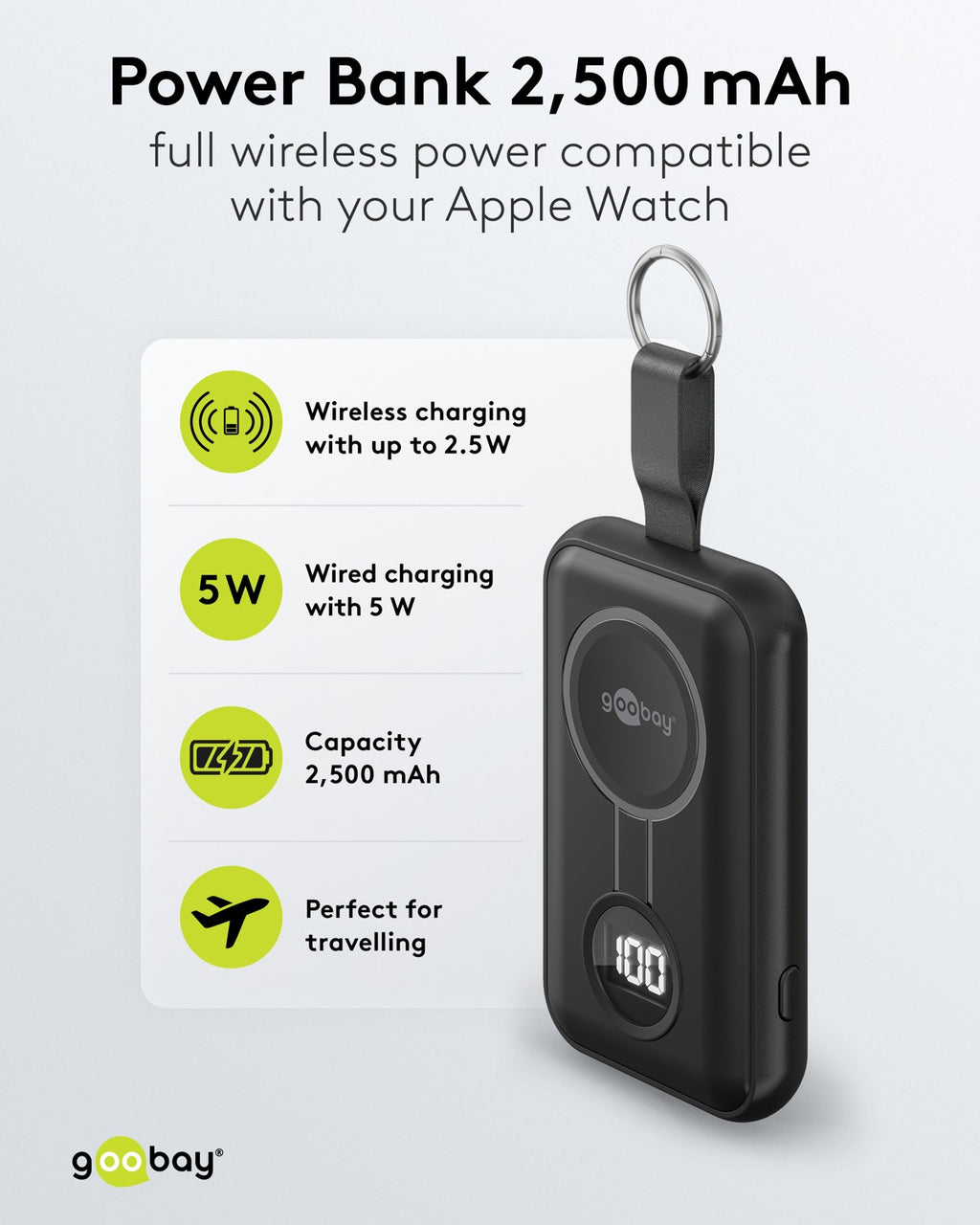 Draadloze Powerbank voor Apple Watch - 2.500 mAh