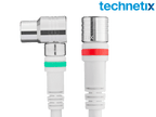 Coax aansluitkabel - IEC female haaks ↔ F-male recht, 1,5 meter - Technetix