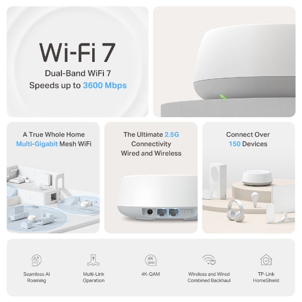 TP-Link Deco BE25 - mesh wifi - Wi-Fi 7 - BE3600 - dual-band