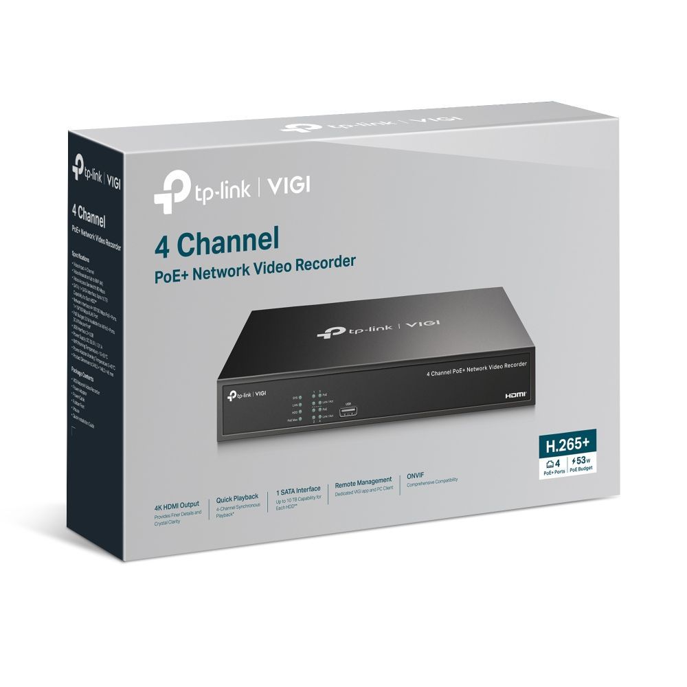 TP-Link VIGI NVR1004H-4P (Inclusief 2TB HDD)